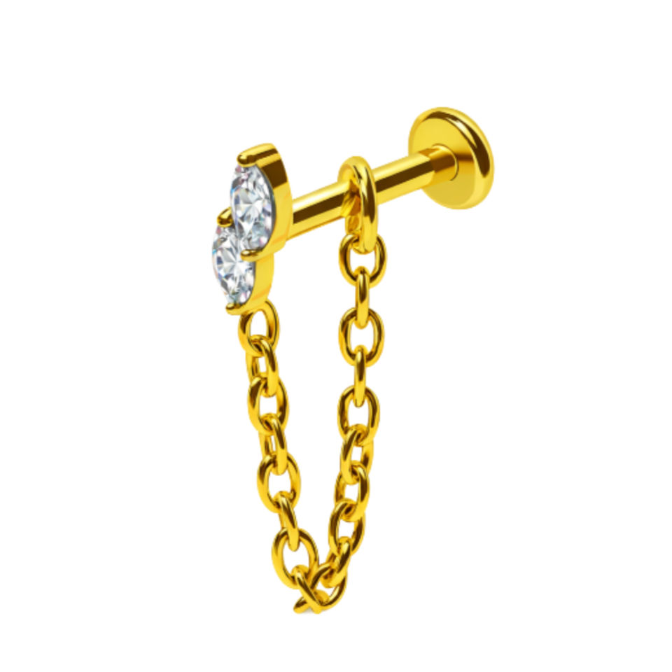 Labret Interne THREADLESS Titane ASTM F136 PVD GOLD stérile