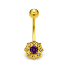 Barre De Nombril Inoki En Acier Chirurgical 316L - Modèle Rhombus Argenté, Neuve Avec étiquettes