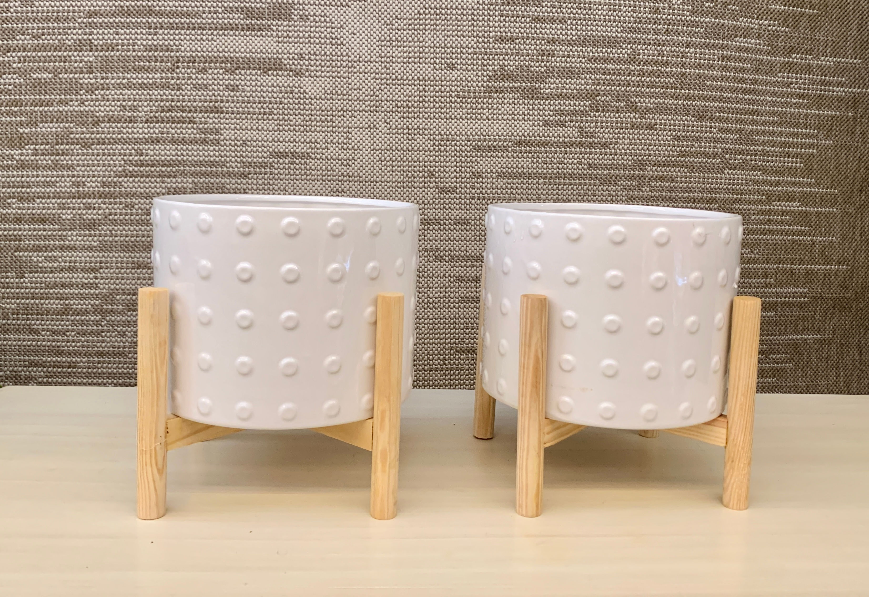 Pot on Stand with Dot Detail