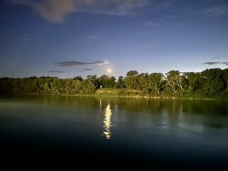 Moonrise over the Rhône River during a Scenic river cruise
