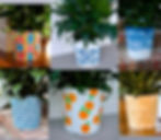 Thumbnail: "Sandy Gold Elegance" Planter Pot Hand Painted Large 10" Sturdy Plastic Material