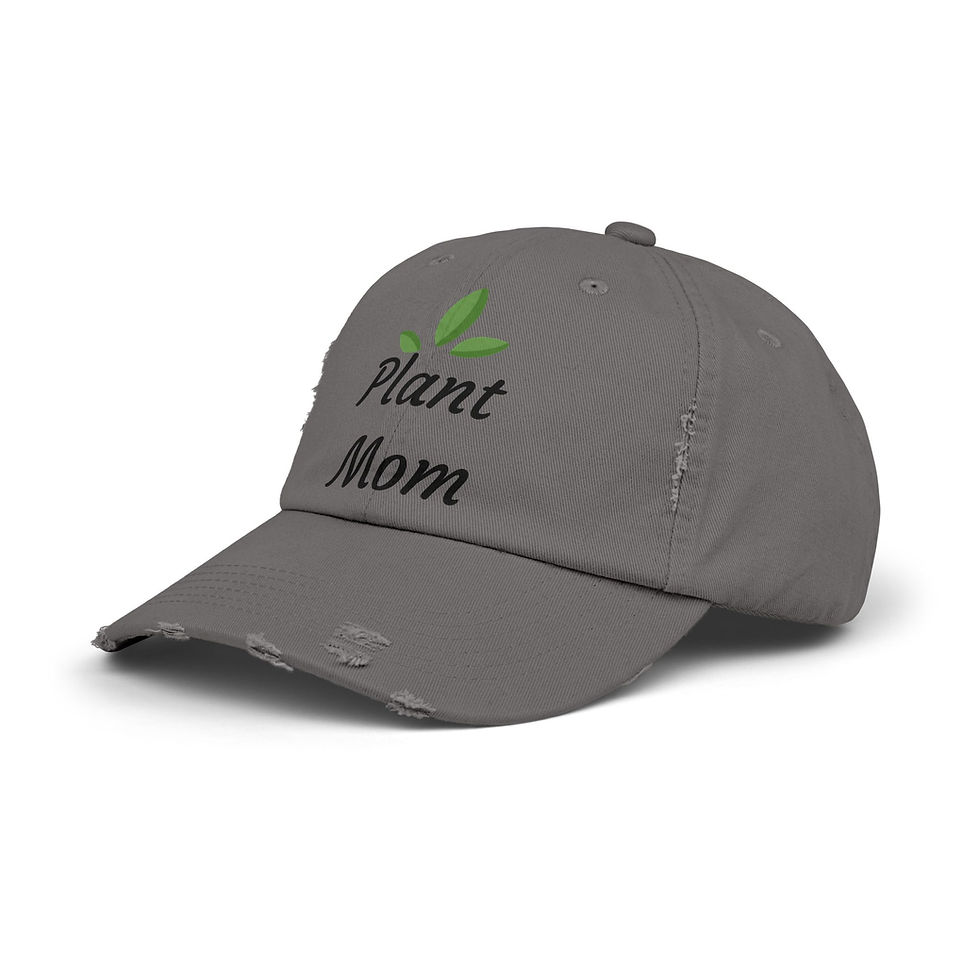 Thumbnail: Plant Mom Hat, Womens Distressed Vintage Cap, Trendy Gift, Many Colors