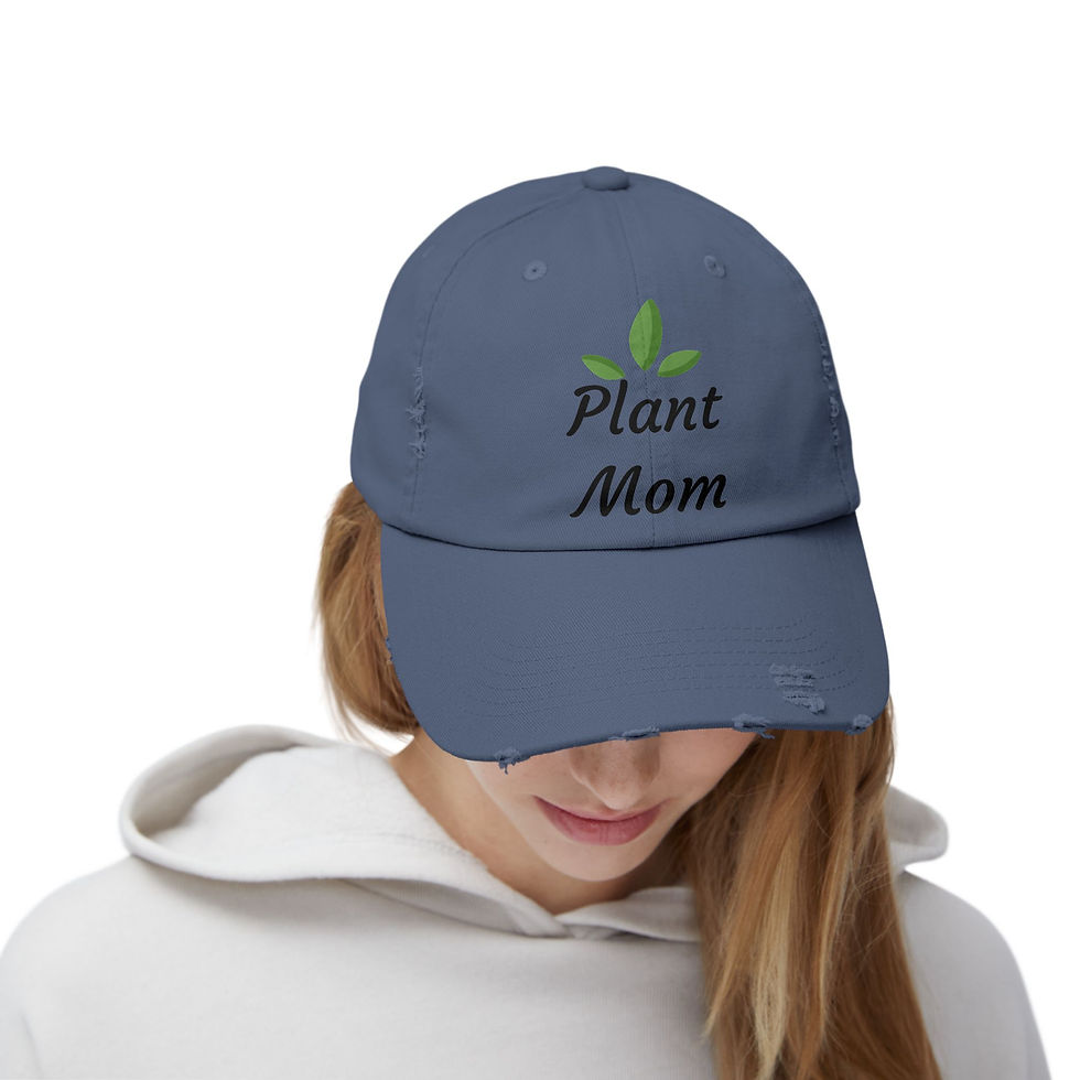 Thumbnail: Plant Mom Hat, Womens Distressed Vintage Cap, Trendy Gift, Many Colors