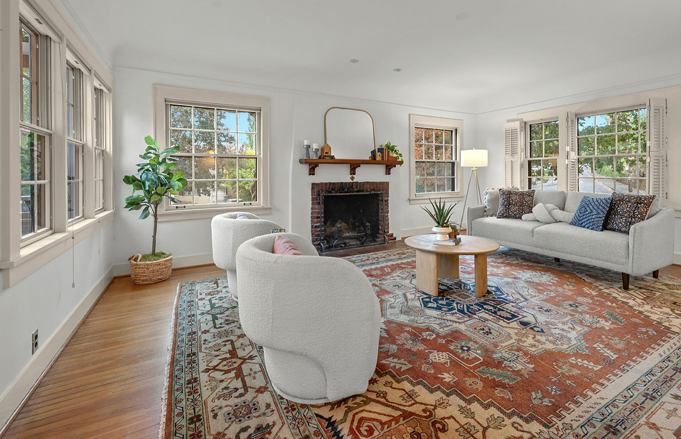 Formal Living Room of 1927 built English Cottage in Portland, Oregon.