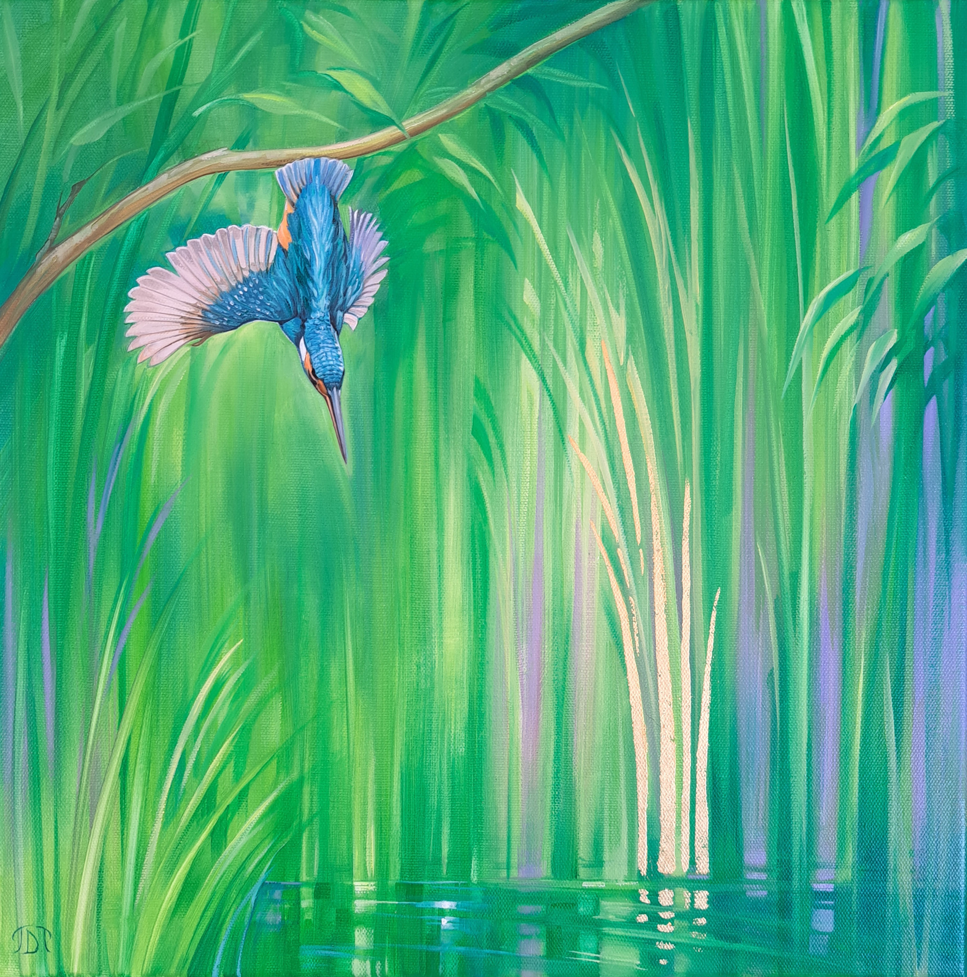 'Perfect Dive' Original Oil on Canvas