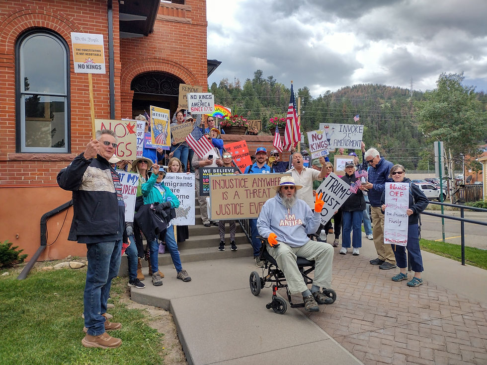 No Kings Marchers at the Idaho Springs City Hall