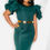 Thumbnail: Ruffle Sleeve Long Green Dress