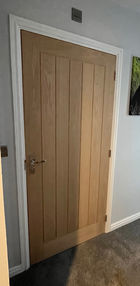 interior oak veneer howdens door installed by raptor carpentry ltd