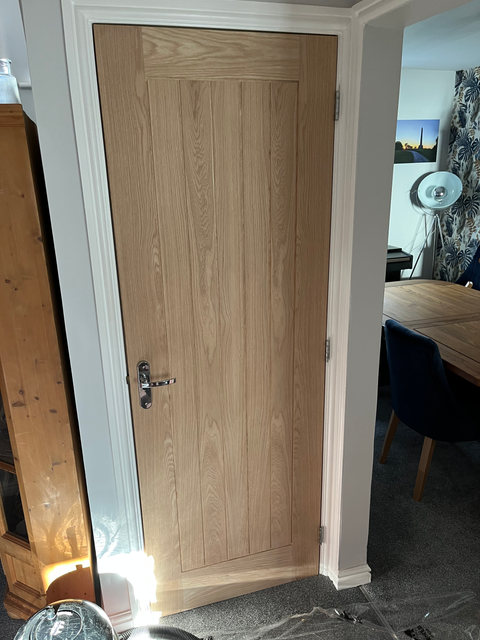 single interior door installation by raptor carpentry ltd