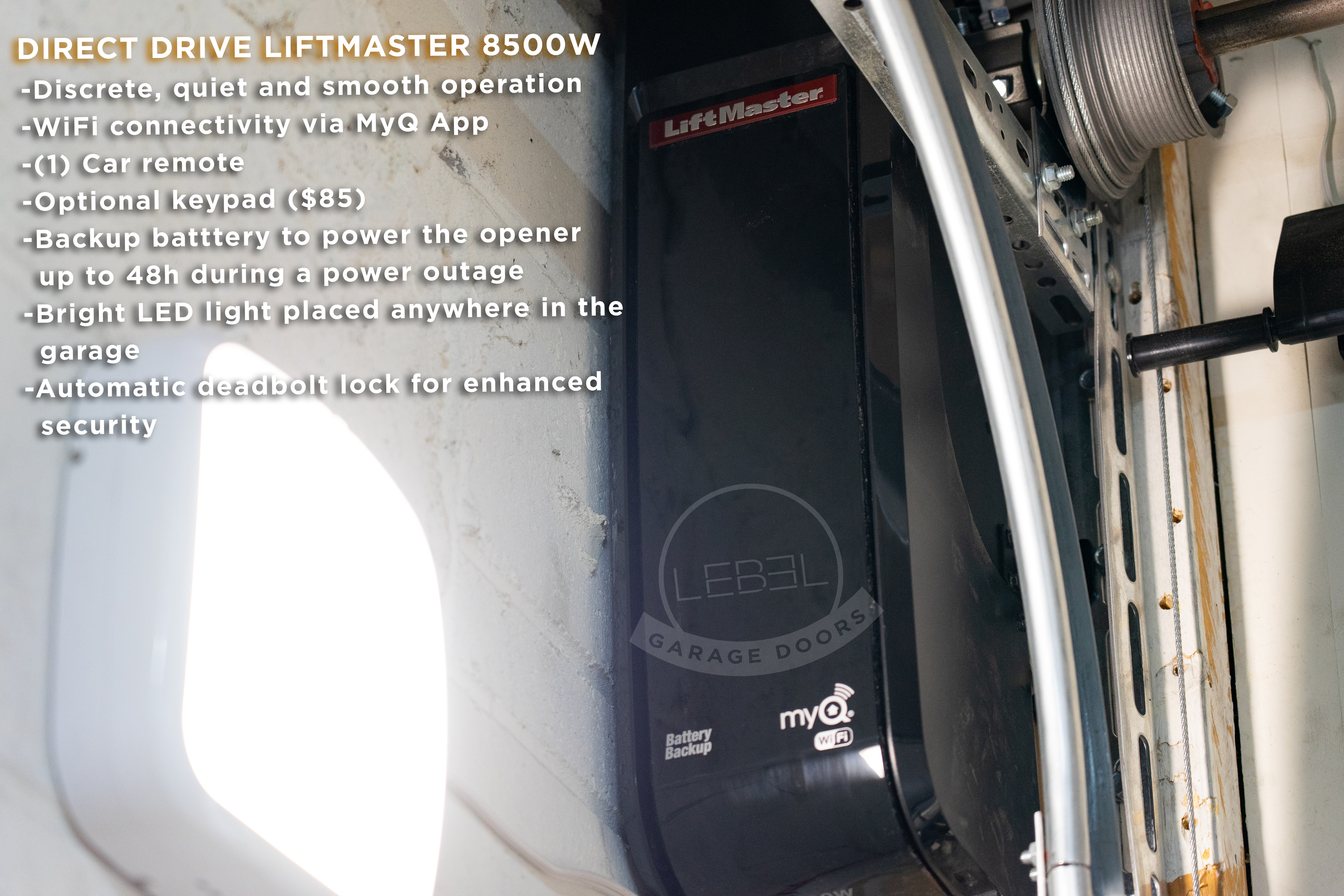 $930 - LiftMaster 8500w Side-Mount Opener