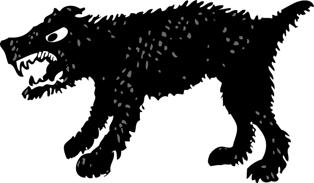 graphic of an aggressive dangerous dog showing teeth