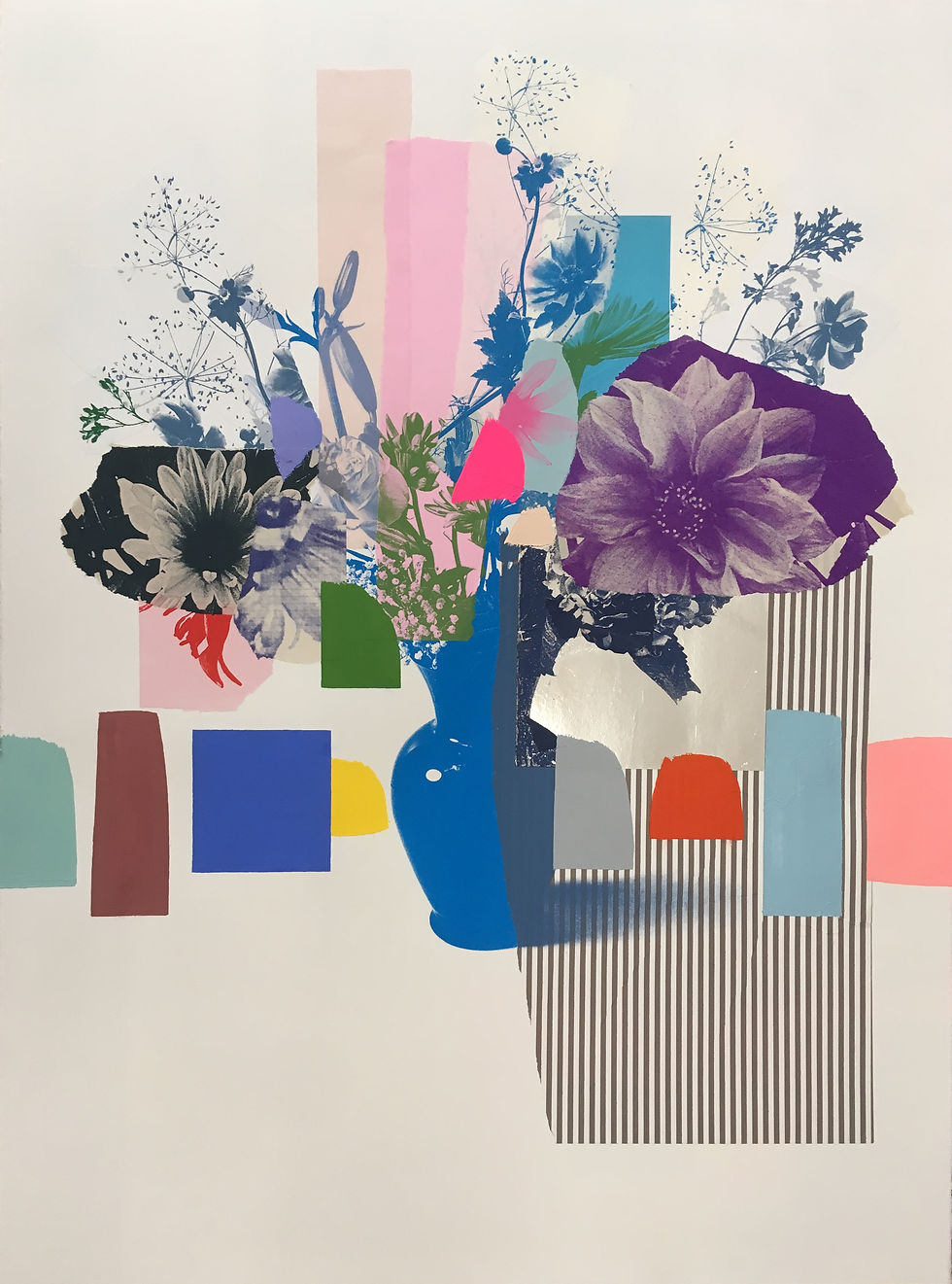 Paper Bouquet (purple dahlia + stripes)