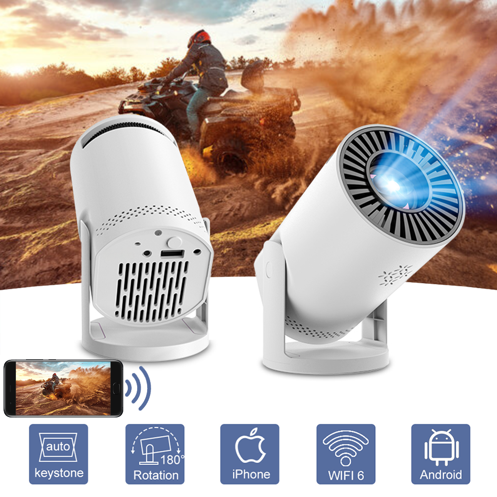 WiFi6 Smart Projector – Wireless Screen Mirroring Home Cinema