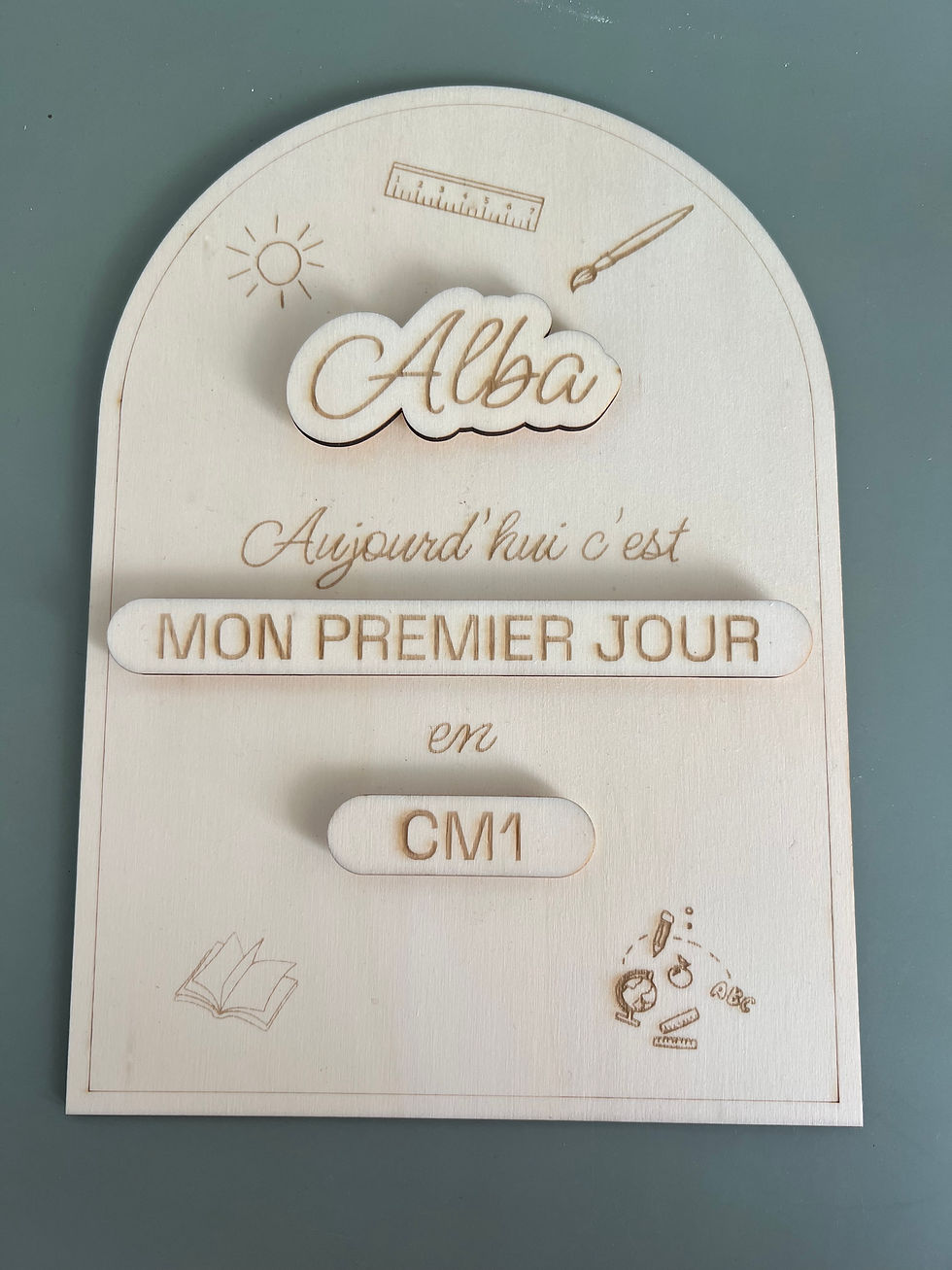 Miniature : Pancarte “Premier & Dernier Jour d’École” personnalisable – Bois contreplaqué 20