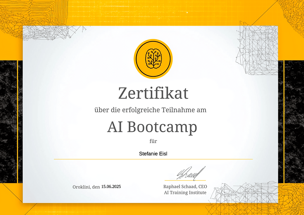 AITI-Bootcamp-Zertifikat für Stefanie Eisl