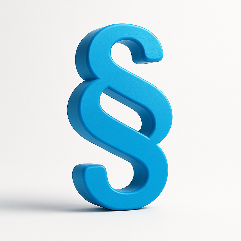 ein blaues Paragrafenzeichen in 3D-Optik