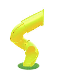 yellow enclosed spiral slide