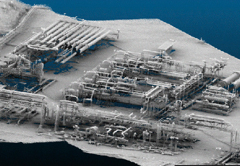 Moderately processed LiDAR point cloud