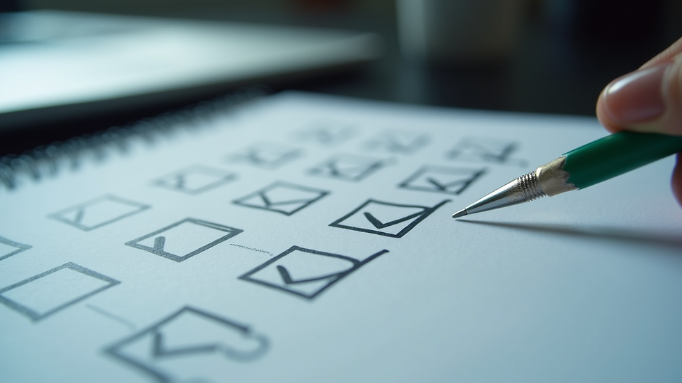 Close-up view of a checklist with cybersecurity tasks