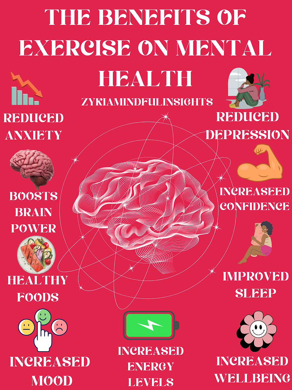 A few benefits of exercise on mental health