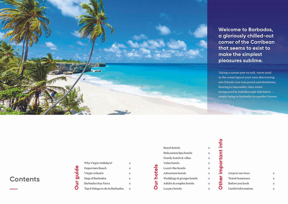 Barbados Guide contents