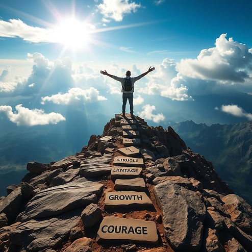 Bir dağın tepesinde yer alan ve her iki elini açan bir adam görseli kariyer söyleşileri bölümününün kapağı