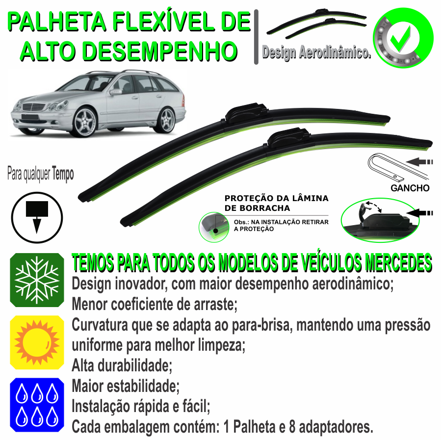 縮圖：Limpador de para-brisa Mercedes Benz CLASSE C SW (S203) - 2001 à 2003