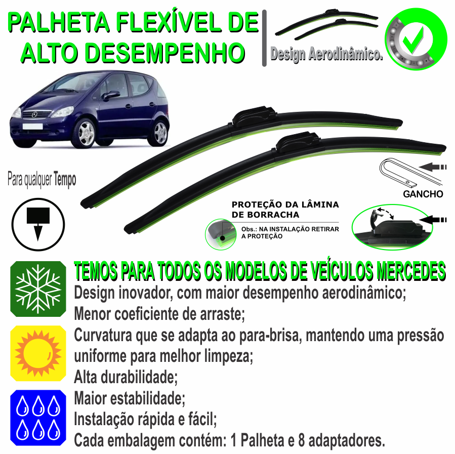 Miniatura: Limpador de para-brisa Mercedes Benz CLASSE A - 1999 à 2006