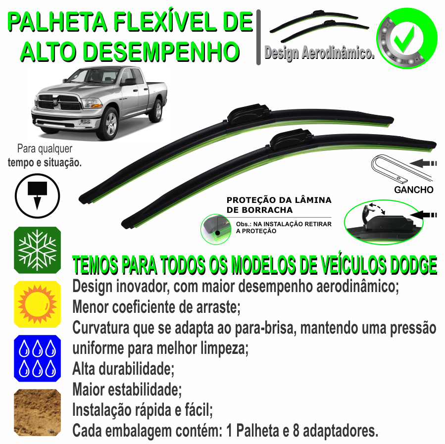 Miniatura: Limpador de para-brisa Dodge RAM - 2005 à 2011