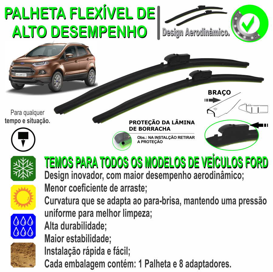 Miniaturbild: Limpador de para-brisa Ford ECOSPORT - 2013 à 2017