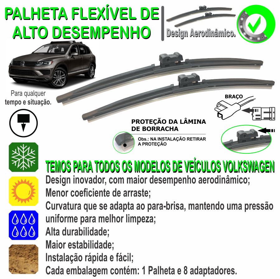 Miniatura: Limpador de para-brisa Volkswagen TOUAREG - 2004 à 2017