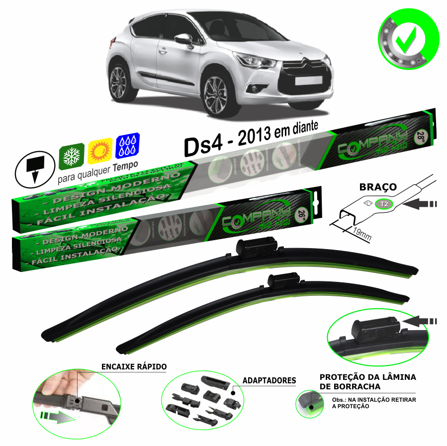 Limpador de para-brisa Citroen DS4  - 2013 em diante