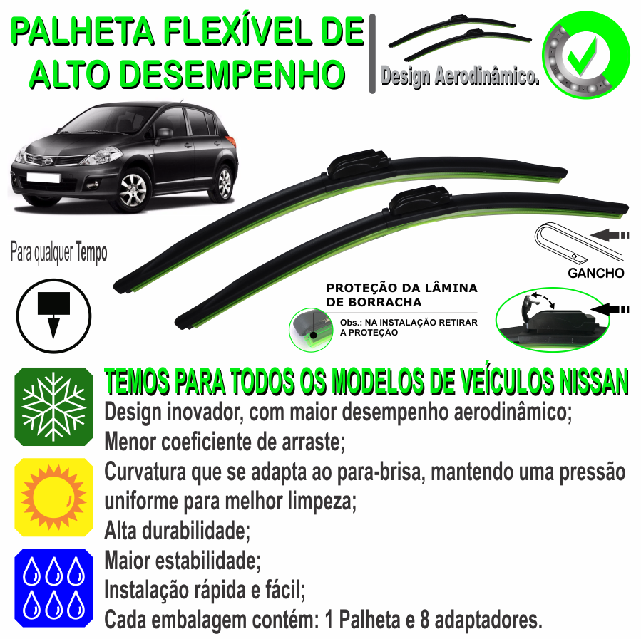 縮圖：Limpador de para-brisa Nissan TIDA - 2011 à 2013