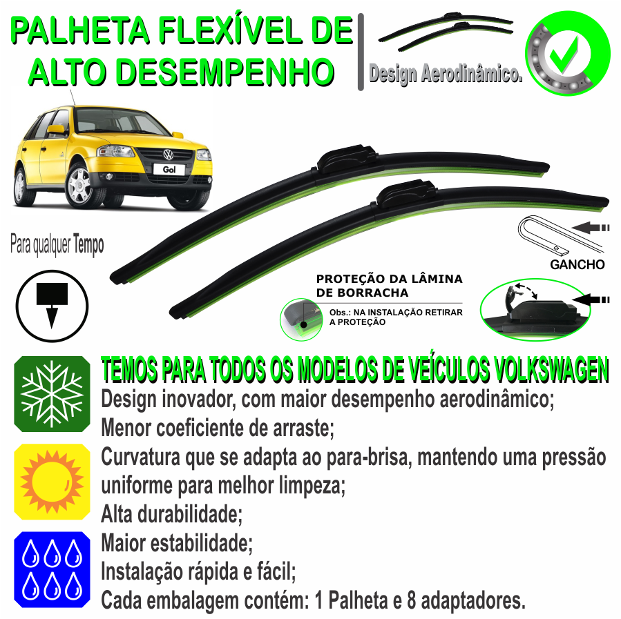 Miniatura: Limpador de para-brisa Volkswagen GOL G4 - 2006 à 2008