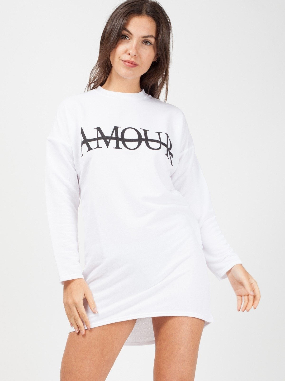Amour Slogan Sweat Jumper Dress