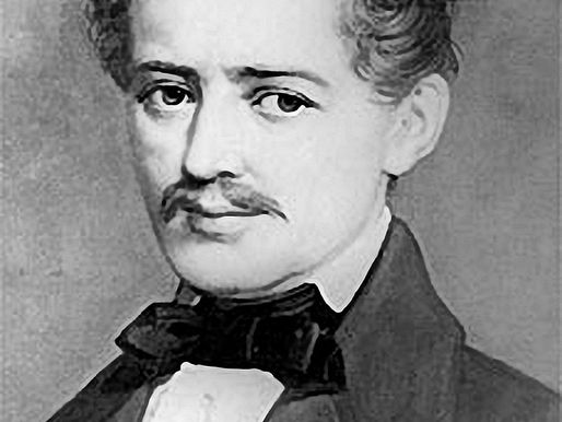 A black and white photo of Johann Strauss Sr.
