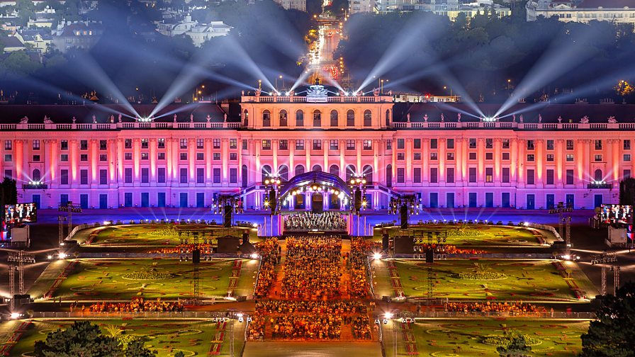 A summer night concert at Schönbrunn Palace.