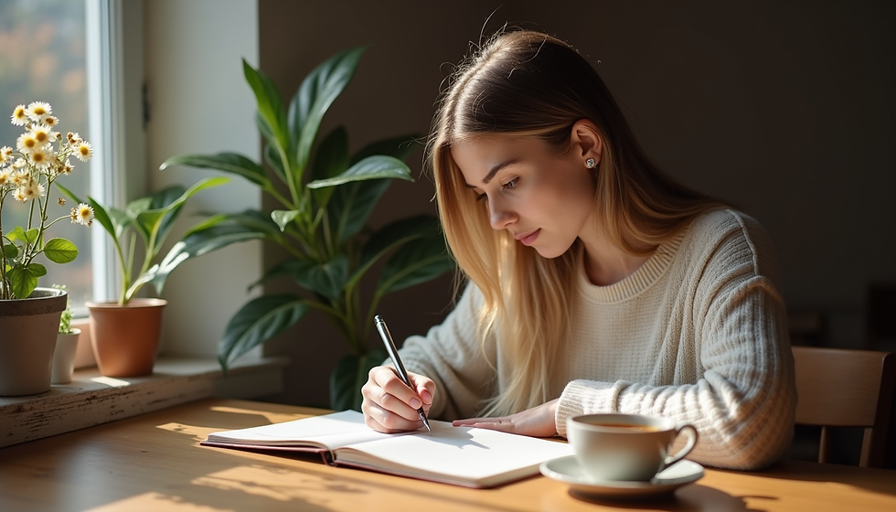 woman working on her values assessment