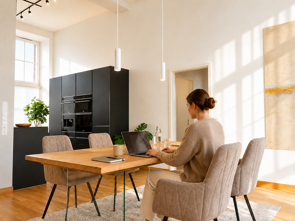 Arbeiten, frühstücken oder einfach den Tag planen – mit großzügigen Wohnbereichen und einer voll ausgestatteten Küche bietet eine Ferienwohnung die Freiheit, Baden-Baden im eigenen Rhythmus zu erleben.