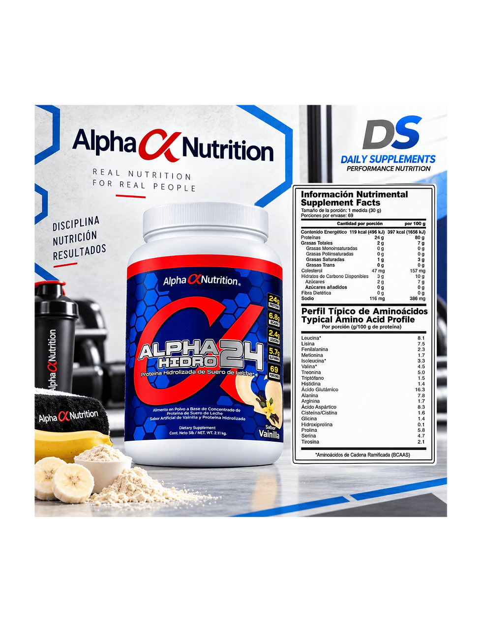 Miniatura: Alpha Whey Protein Hidro 24 1.1 Lbs | 24 g Proteína Whey para recuperacion