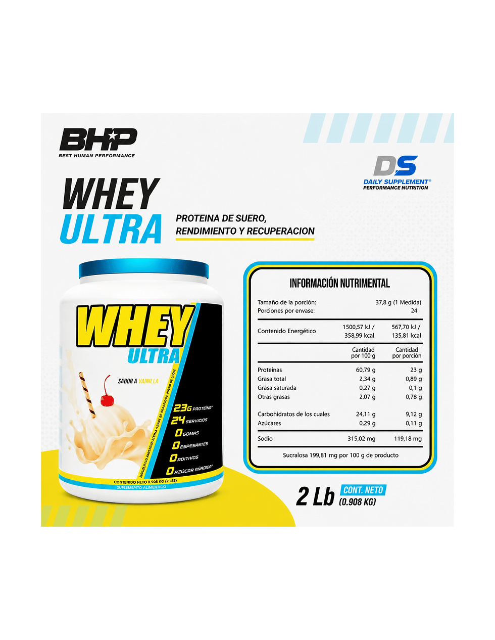 Miniatura: BHP Whey Ultra 2 Lb |  Proteina de Suero, Rendimiento y Recuperacion