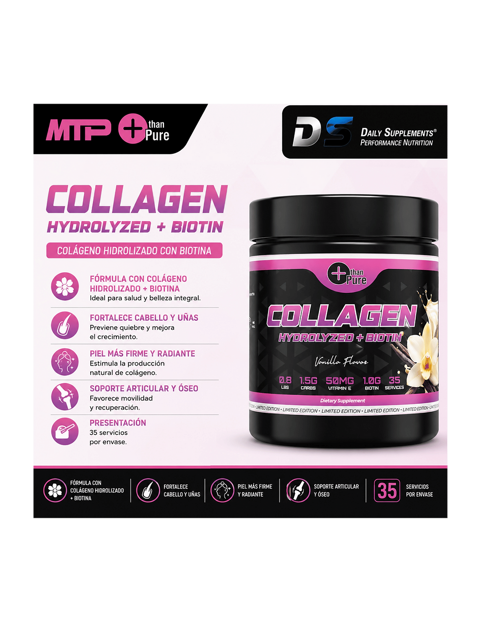 Miniatura: MTP Collagen + Biotina 35 Serv - Colágeno Hidrolizado con Biotina