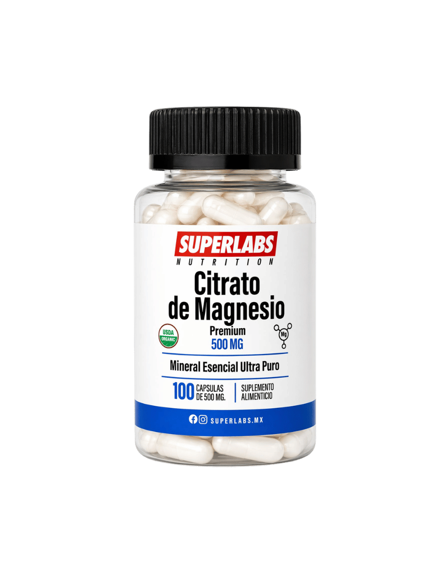 Superlabs Citrato de Magnesio 100 Cápsulas-Apoyo Muscular, Articular y Digestivo