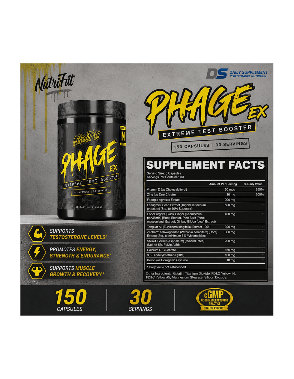 Miniatura: NTFitt Phage Ex 150 Caps | Formula de Energia y Rendimiento Fisico
