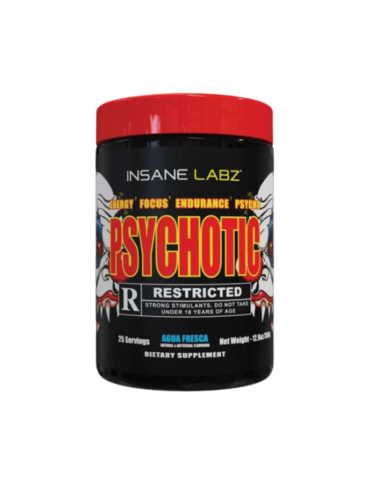 Insane Labz Psychotic Rated-R 25 Serv | Pre-Workout 352 mg Cafeína | Pump y Vacu