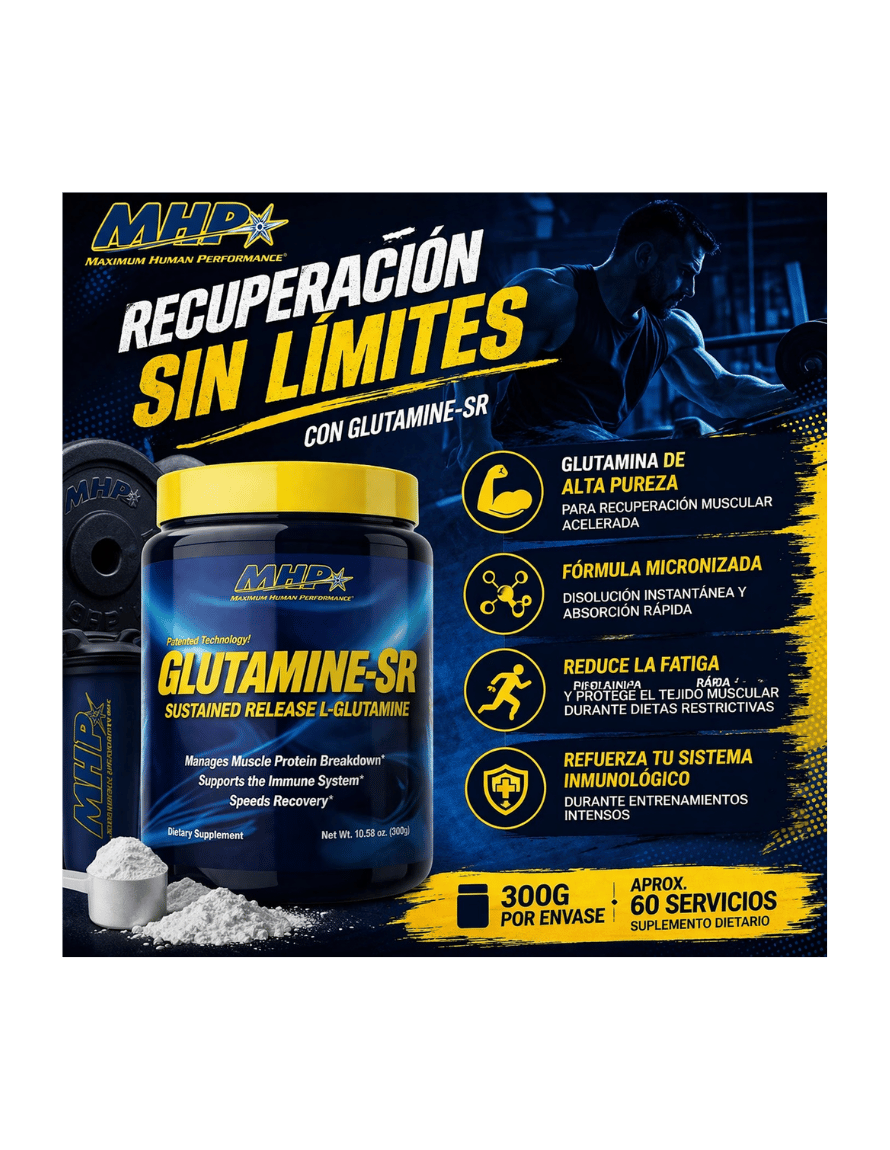 Miniatura: MHP Glutamine 300 g – Glutamina Micronizada para Recuperación Muscular