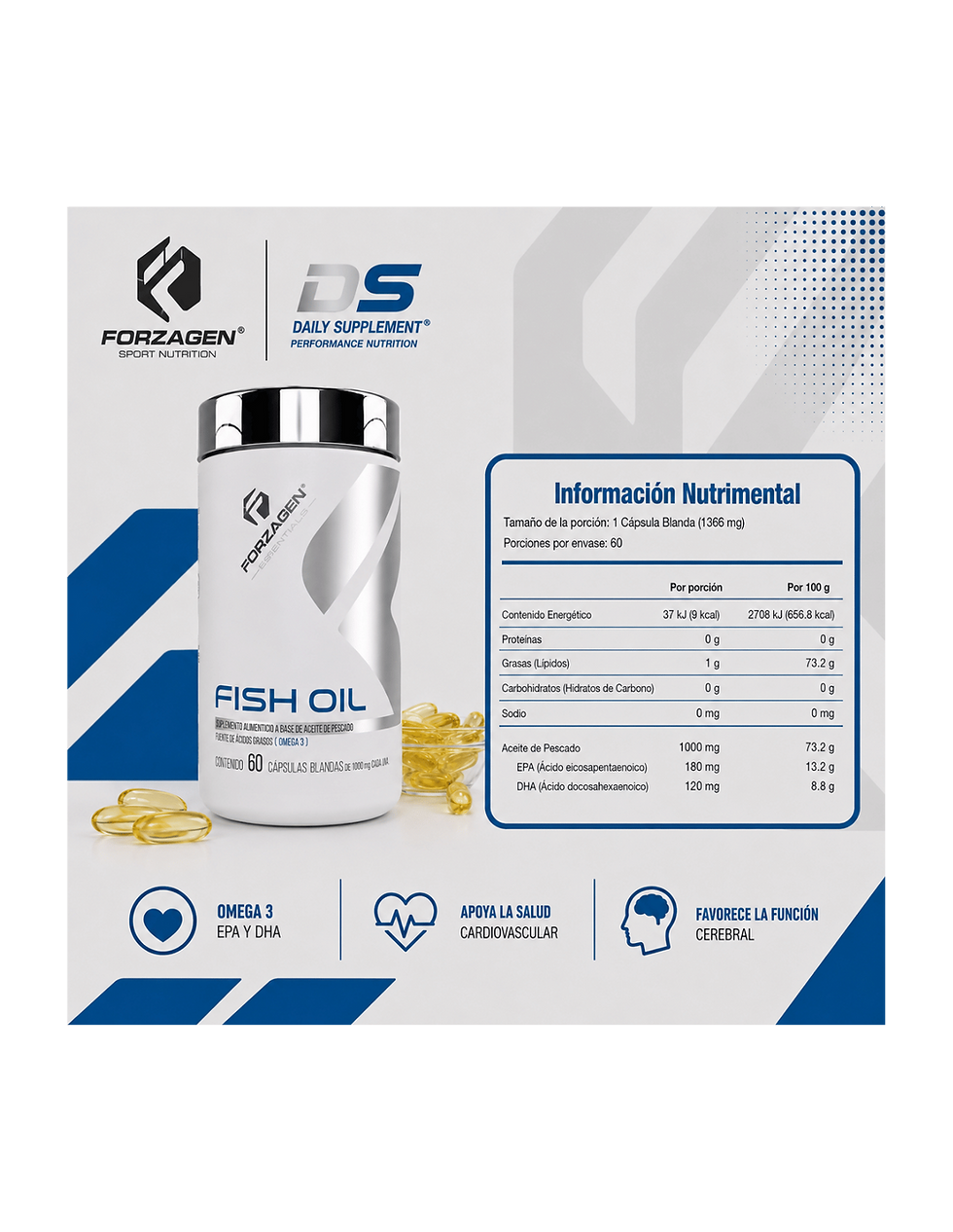 Miniatura: Forza Fish Oil 60 Caps | Omega-3 EPA y DHA de Alta Pureza