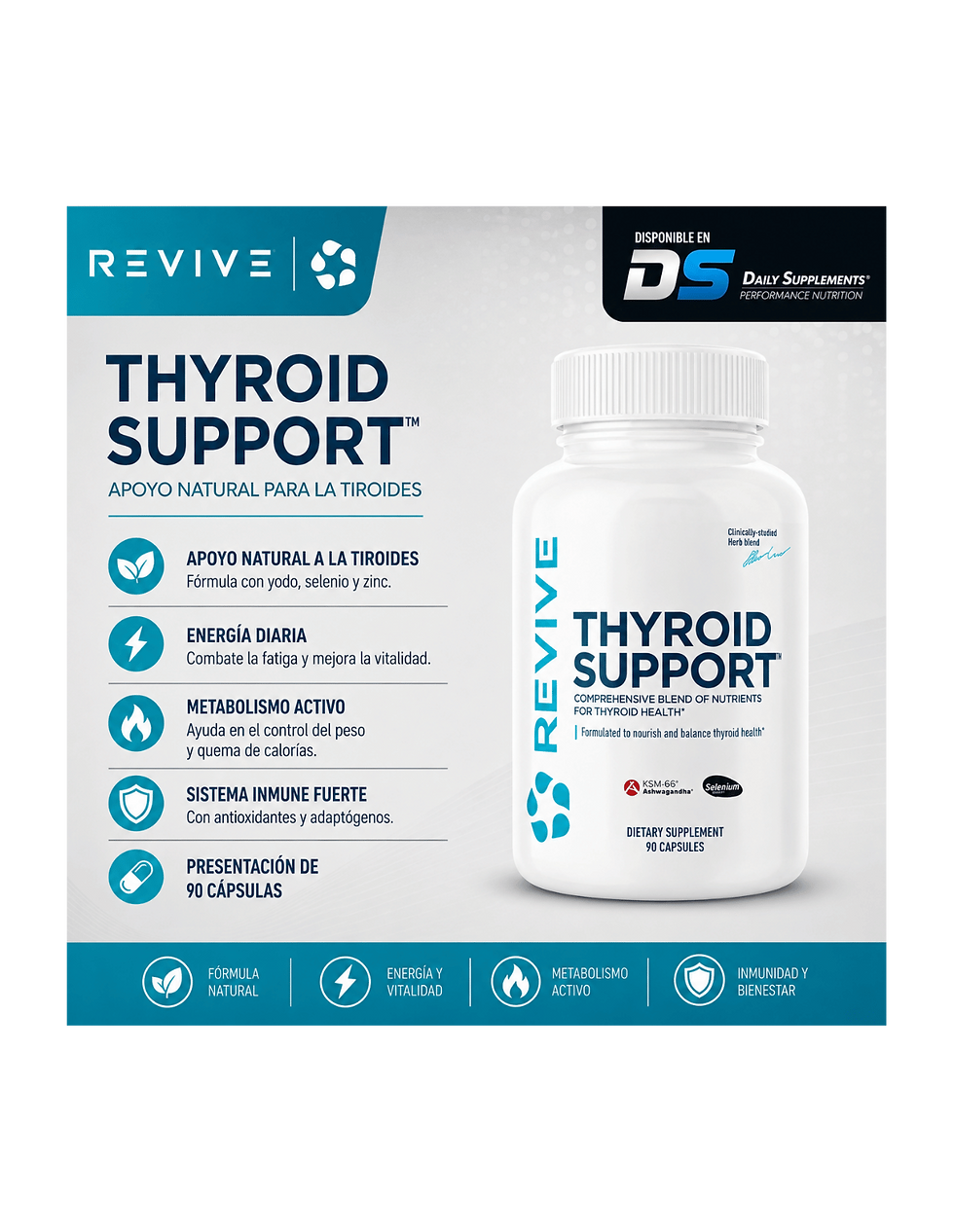 Miniatura: Rev Thyroid Support 90Caps-Apoyo Natural para la Tiroides