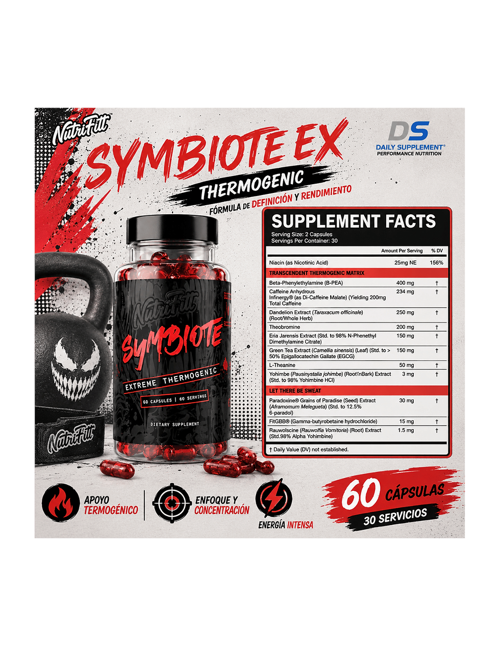 Miniatura: Ntfitt Symbiote Ex Thermogenic 60 Caps | Formula de Definicion y Rendimiento