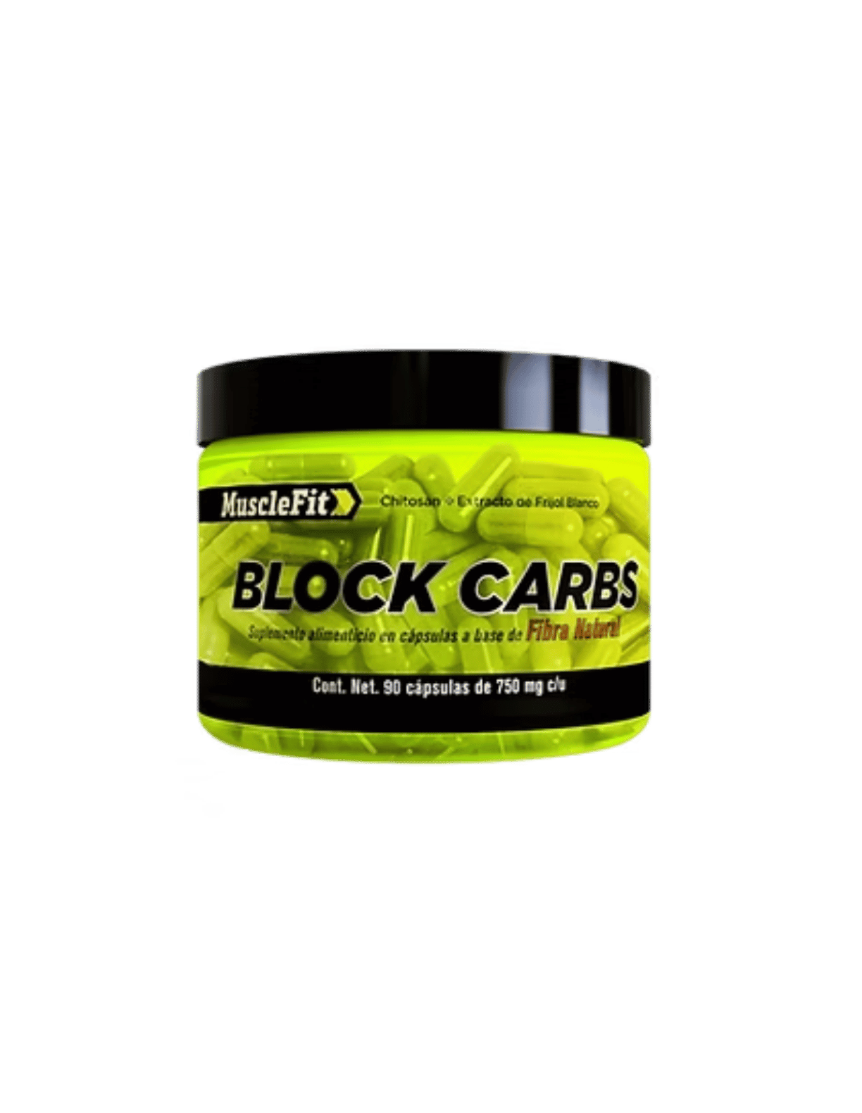 MuscleFit Block Carbs 90 Caps | Extracto de Frijol Blanco y Chitosán para Contro